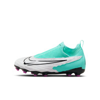 Nike Phantom GX Academy Dynamic Fit Gras / Kunstgras Voetbalschoenen (MG) Kids Turquoise Paars