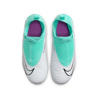 Nike Phantom GX Academy Dynamic Fit Gras / Kunstgras Voetbalschoenen (MG) Kids Turquoise Paars