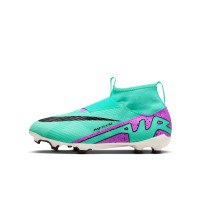 Nike Zoom Mercurial Superfly 9 Pro Grass Football Shoes (FG) Kids Turquoise Purple