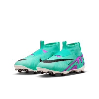 Nike Zoom Mercurial Superfly 9 Pro Grass Football Shoes (FG) Kids Turquoise Purple