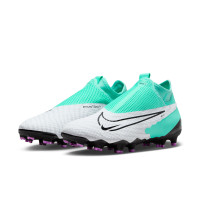 Nike Phantom GX Dynamic Fit Academy Gras / Kunstgras Voetbalschoenen (MG) Turquoise Zwart Paars Wit