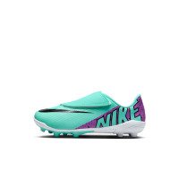 Nike Mercurial Vapor 15 Club Velcro Grass/Artificial Grass Football Shoes (MG) Toddlers Turquoise Purple Black White