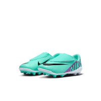 Nike Mercurial Vapor 15 Club Velcro Grass/Artificial Grass Football Shoes (MG) Toddlers Turquoise Purple Black White