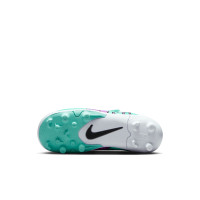 Nike Mercurial Vapor 15 Club Velcro Grass/Artificial Grass Football Shoes (MG) Toddlers Turquoise Purple Black White