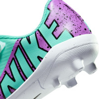 Nike Mercurial Vapor 15 Club Velcro Grass/Artificial Grass Football Shoes (MG) Toddlers Turquoise Purple Black White
