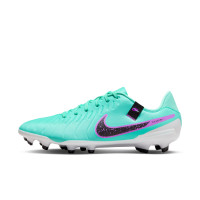 Nike Tiempo Legend Academy 10 Grass/ Artificial Grass Football Shoes (MG) Turquoise Black Purple