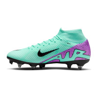 Nike Zoom Mercurial Superfly Academy 9 Iron Nop Football Shoes (SG) Anti-Clog Turquoise Purple Black White