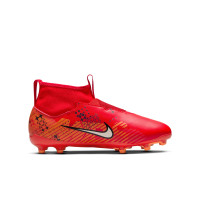 Nike Zoom Mercurial Superfly Academy 9 MDS Gras / Kunstgras Voetbalschoenen (MG) Kids Felrood Beige Oranje Zwart Wit