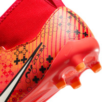 Nike Zoom Mercurial Superfly Academy 9 MDS Gras / Kunstgras Voetbalschoenen (MG) Kids Felrood Beige Oranje Zwart Wit