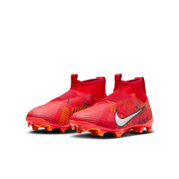 Nike Zoom Mercurial Superfly Pro 9 MDS Grass Football Shoes (FG) Kids Bright Red Orange Black