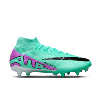 Nike Zoom Mercurial Superfly Elite 9 IJzeren-Nop Voetbalschoenen (SG) Anti-Clog Turquoise Paars Zwart Wit