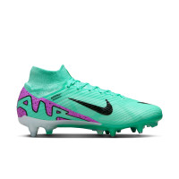 Nike Zoom Mercurial Superfly Elite 9 IJzeren-Nop Voetbalschoenen (SG) Anti-Clog Turquoise Paars Zwart Wit