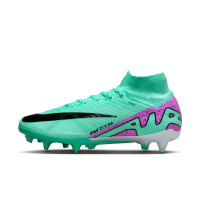 Nike Zoom Mercurial Superfly Elite 9 IJzeren-Nop Voetbalschoenen (SG) Anti-Clog Turquoise Paars Zwart Wit