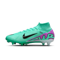 Nike Zoom Mercurial Superfly Elite 9 IJzeren-Nop Voetbalschoenen (SG) Anti-Clog Turquoise Paars Zwart Wit