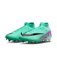 Nike Zoom Mercurial Superfly Elite 9 IJzeren-Nop Voetbalschoenen (SG) Anti-Clog Turquoise Paars Zwart Wit