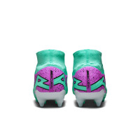 Nike Zoom Mercurial Superfly Elite 9 IJzeren-Nop Voetbalschoenen (SG) Anti-Clog Turquoise Paars Zwart Wit