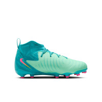 Nike Phantom Luna II Vortex Academy Gras / Kunstgras Voetbalschoenen (MG) Kids Lichtblauw Lichtgroen