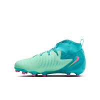 Nike Phantom Luna II Vortex Academy Gras / Kunstgras Voetbalschoenen (MG) Kids Lichtblauw Lichtgroen