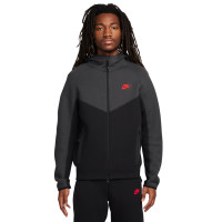 Nike Tech Fleece Vest Sportswear Black Grey Bright Red