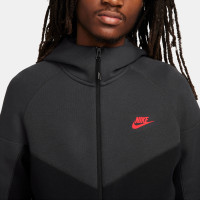 Nike Tech Fleece Vest Sportswear Zwart Grijs Felrood