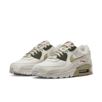 Nike Air Max 90 Sneakers Beige Rood Olijfgroen