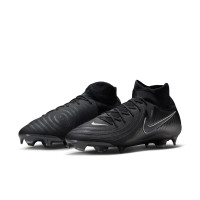 Nike Phantom Luna II Pro Black Gras Voetbalschoenen (FG) Zwart Donkergrijs
