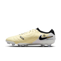 Nike Tiempo Legend 10 Elite Gras Football Shoes (FG) Yellow White Black Gold