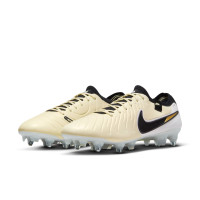 Nike Tiempo Legend 10 Elite Iron-Nop Football Shoes (SG) Anti-Clog Yellow White Black Gold