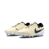 Nike Tiempo Legend 10 Pro Gras Voetbalschoenen (FG) Geel Wit Zwart Goud