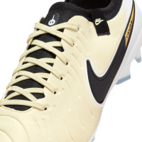 Nike Tiempo Legend 10 Pro Gras Voetbalschoenen (FG) Geel Wit Zwart Goud