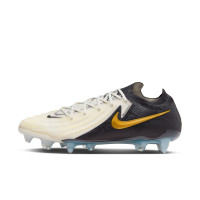 Nike Phantom GX II Elite Mad Ready Iron-Nop Football Shoes (SG) Anti-Clog Black Off-White Gold