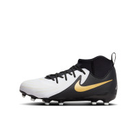 Nike Phantom Luna II Academy Grass/Artificial Grass Football Shoes (MG) Kids Black Off White Gold