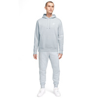 Nike Sportswear Club Hoodie Fleece Tracksuit Light Grey White