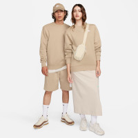 Nike Sportswear Club Crew Sweater Fleece Light Brown White