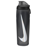 Nike Refuel 710ML Bidon Met Rietje Zwart Donkergrijs Zilver