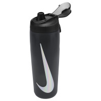 Nike Refuel 710ML Bidon Met Rietje Zwart Donkergrijs Zilver