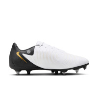 Nike Phantom Academy GX II IJzeren-Nop Voetbalschoenen (SG) Zwart Gebroken Wit Goud