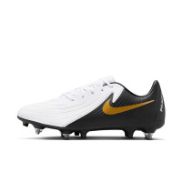 Nike Phantom Academy GX II IJzeren-Nop Voetbalschoenen (SG) Zwart Gebroken Wit Goud