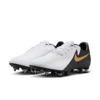 Nike Phantom Academy GX II IJzeren-Nop Voetbalschoenen (SG) Zwart Gebroken Wit Goud