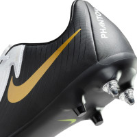 Nike Phantom Academy GX II IJzeren-Nop Voetbalschoenen (SG) Zwart Gebroken Wit Goud