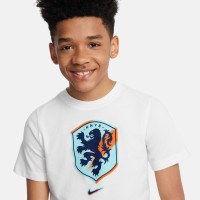 Nike Nederland Crest T-Shirt 2024-2026 Kids Wit Blauw