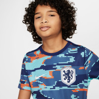 Nike Nederlands Elftal Pre-Match Wedstrijdtenue Uit 2024-2026 Kids Blauw Wit