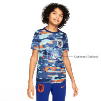 Nike Nederlands Elftal Pre-Match Trainingsshirt 2024-2026 Kids Blauw Wit