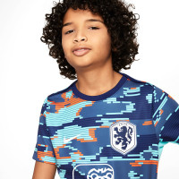 Nike Nederlands Elftal Pre-Match Trainingsshirt 2024-2026 Kids Blauw Wit