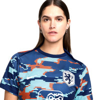 Nike Dutch Team Pre-Match Training Shirt 2024-2026 Women's Blue White