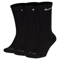 Nike Everyday Cushioned Plus Sportsokken 3-Pack Zwart Wit