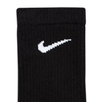 Nike Everyday Cushioned Plus Sportsokken 3-Pack Zwart Wit