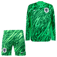 Nike Dutch Team Long Sleeve Goalkeeper Kit 2024-2026 Kids Green