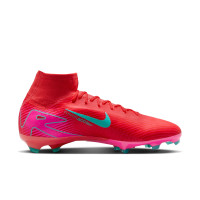 Nike Zoom Mercurial Superfly Pro 10 Gras Voetbalschoenen (FG) Rood Turquoise Roze