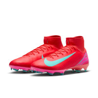 Nike Zoom Mercurial Superfly Pro 10 Gras Voetbalschoenen (FG) Rood Turquoise Roze